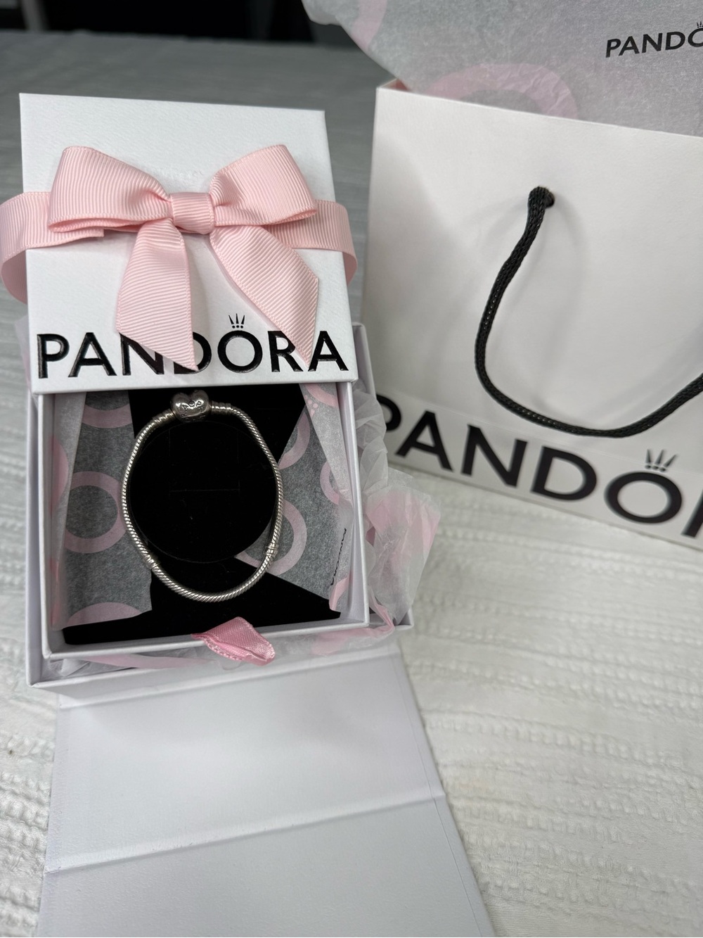 Pandora bracelet with box and gift bag